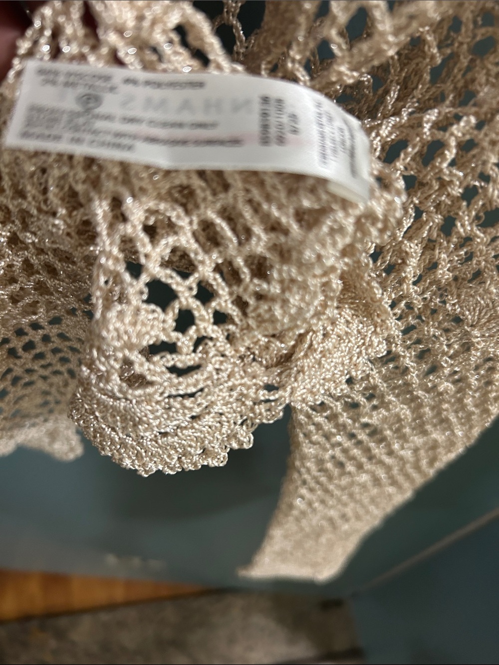 DEBUT gold crochet openwork shrug cardigan Size Small NEW NO TAG - Picture 14 of 16